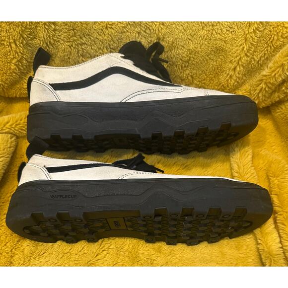 Vans Off The Wall Low Top Shoes Sneakers LEATHER Size 11 Men Black White Skater - Picture 6 of 9